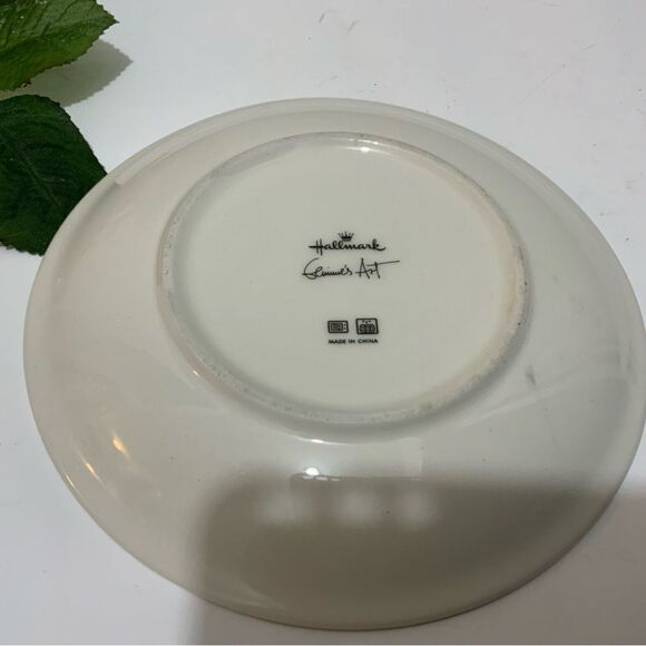 Hallmark Geninne Zlatkis Art PEACOCK 7" Dessert Bread Plate RARE Bird  G1 - Picture 4 of 5